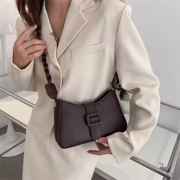 New Fashion Simple Envelope Shoulder Armpit Crossbody Leather Tote Bags For Women - Image 3