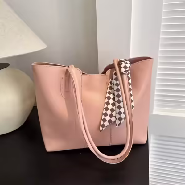 New Arrival Women's Shoulder Bag Luxury PU Lining Vintage Handbag Popular Large Capacity Tote Bags with Scarves - Image 4