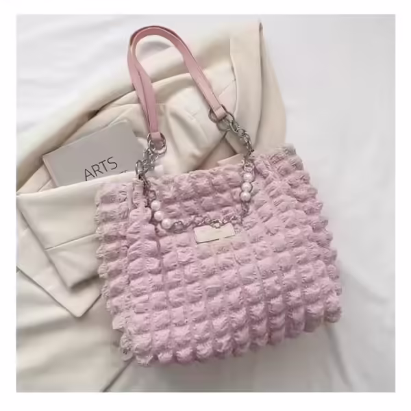 Women's Large-Capacity Korean Style Tote Bag Unique Printed Decorated PC Material Cotton Cross-Border Style Travel Shoulder Bag - Image 5