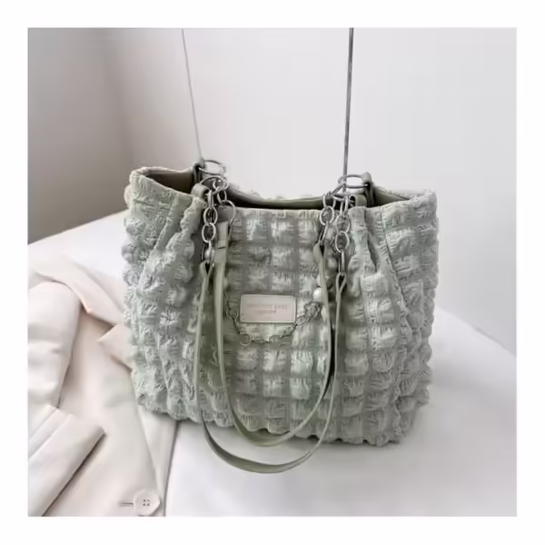 Women's Large-Capacity Korean Style Tote Bag Unique Printed Decorated PC Material Cotton Cross-Border Style Travel Shoulder Bag - Image 4